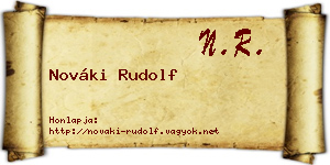 Nováki Rudolf névjegykártya